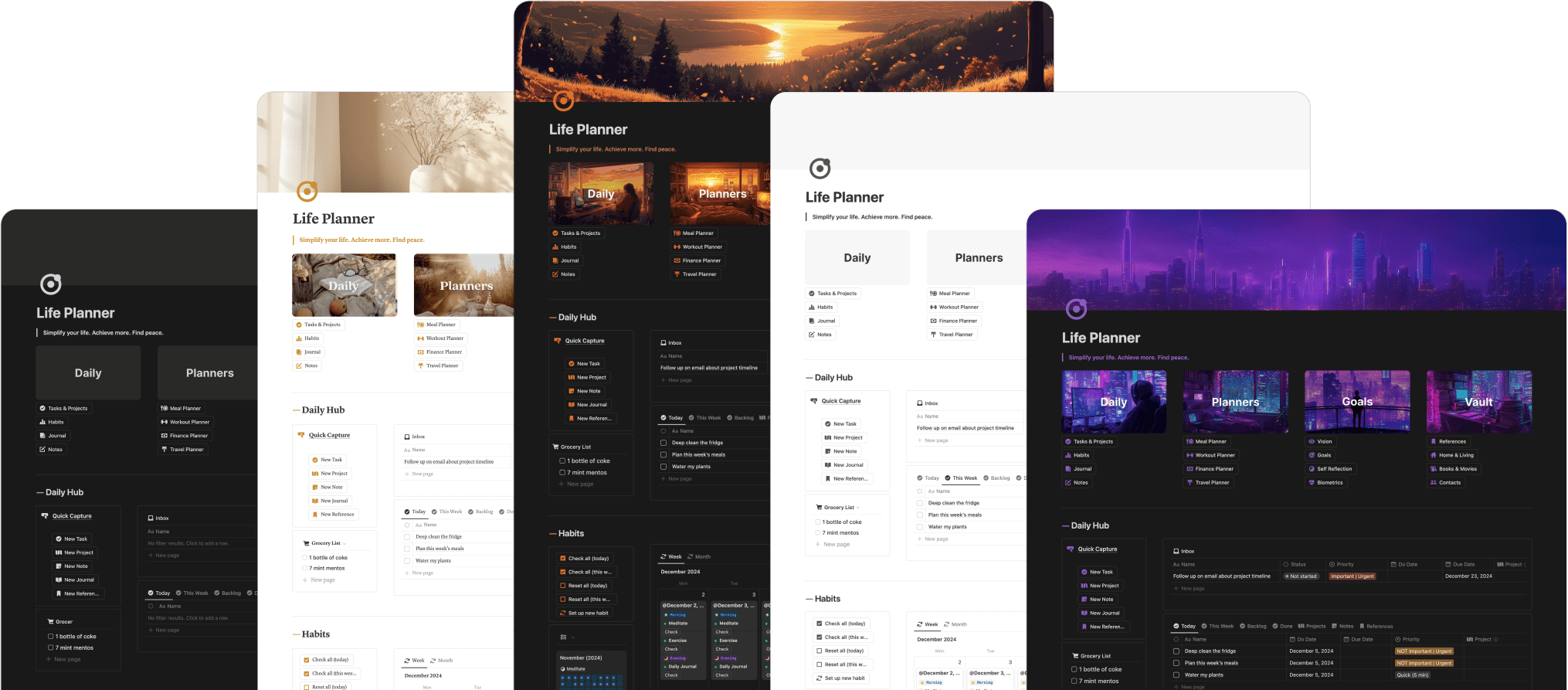 Notion Life Planner Themes