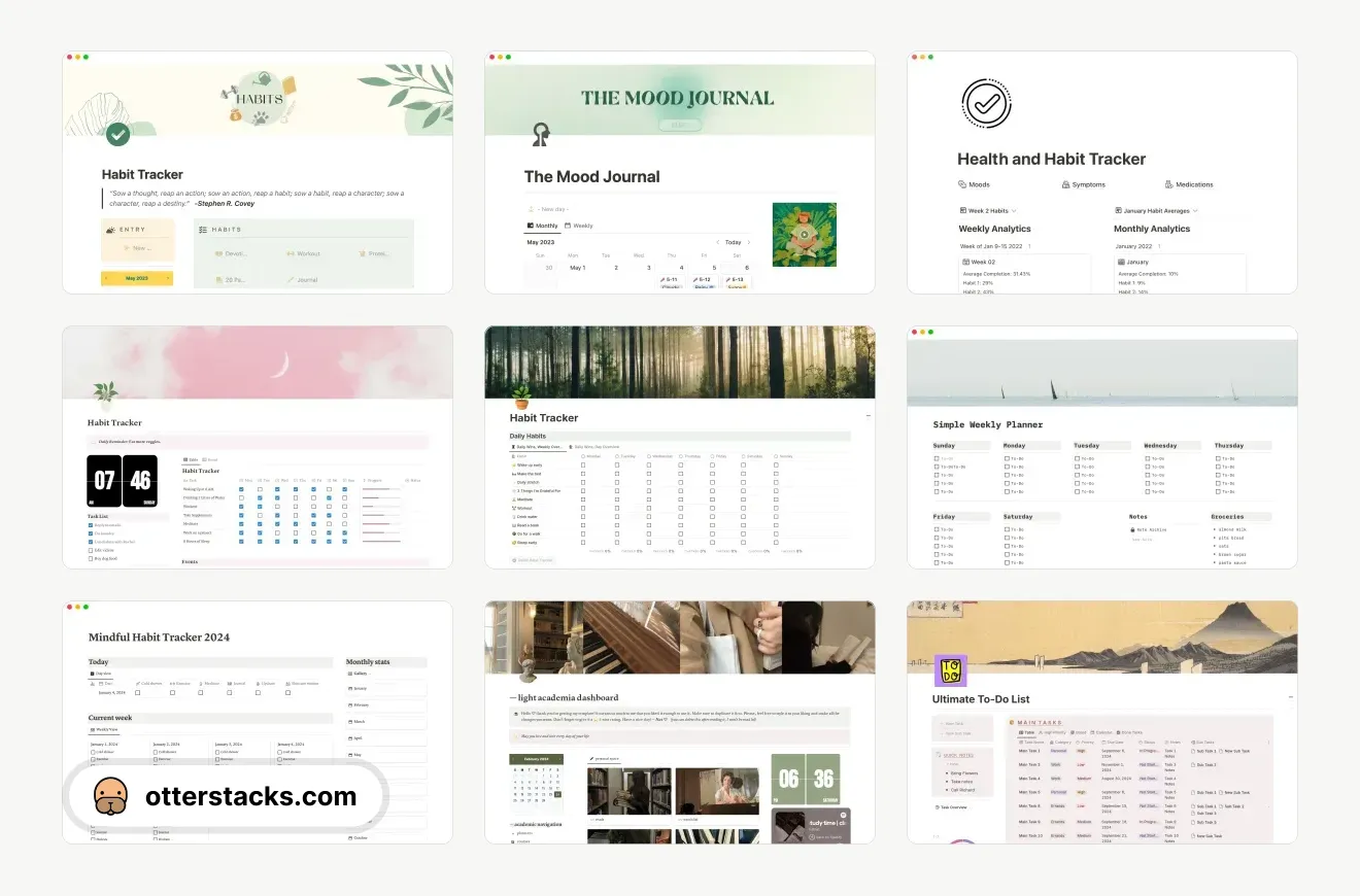 Notion Habit Tracker Templates