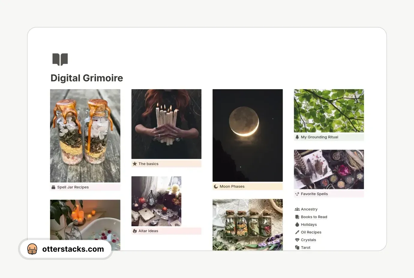 Notion template Digital Grimoire