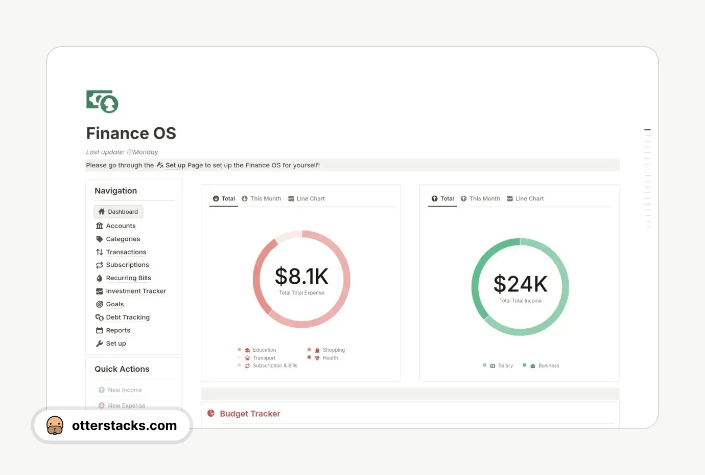 Notion template Ultimate Finance OS