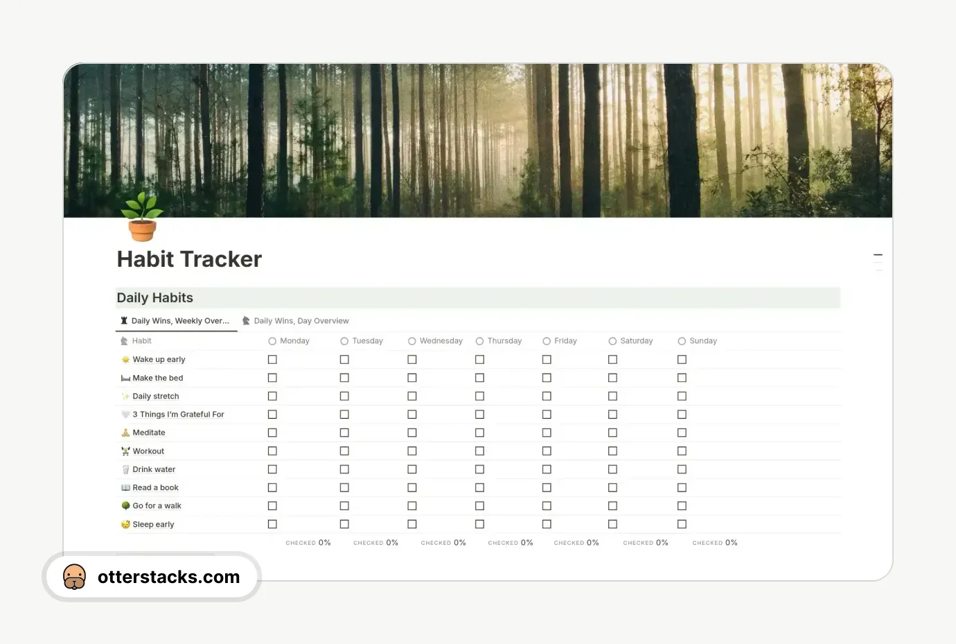 Notion template Habit Tracker