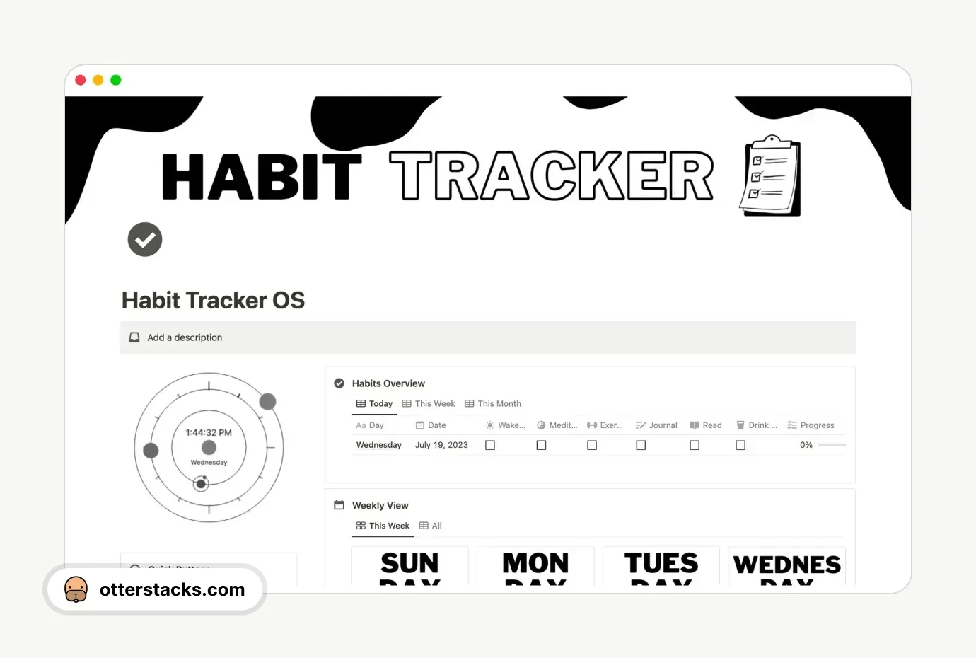 Notion template Habit Tracker OS