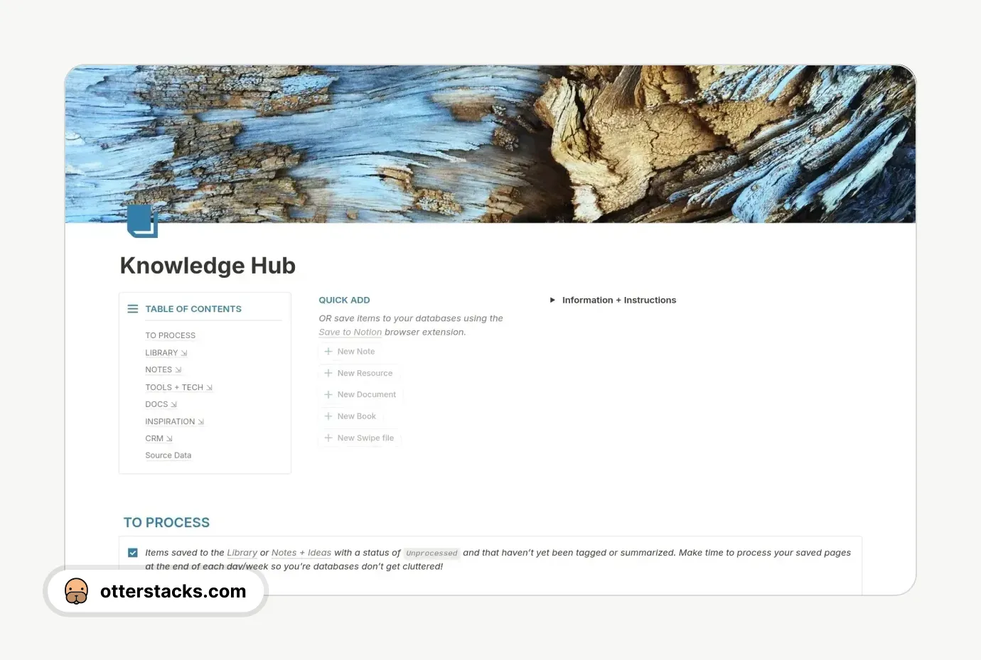 Notion template Knowledge Hub