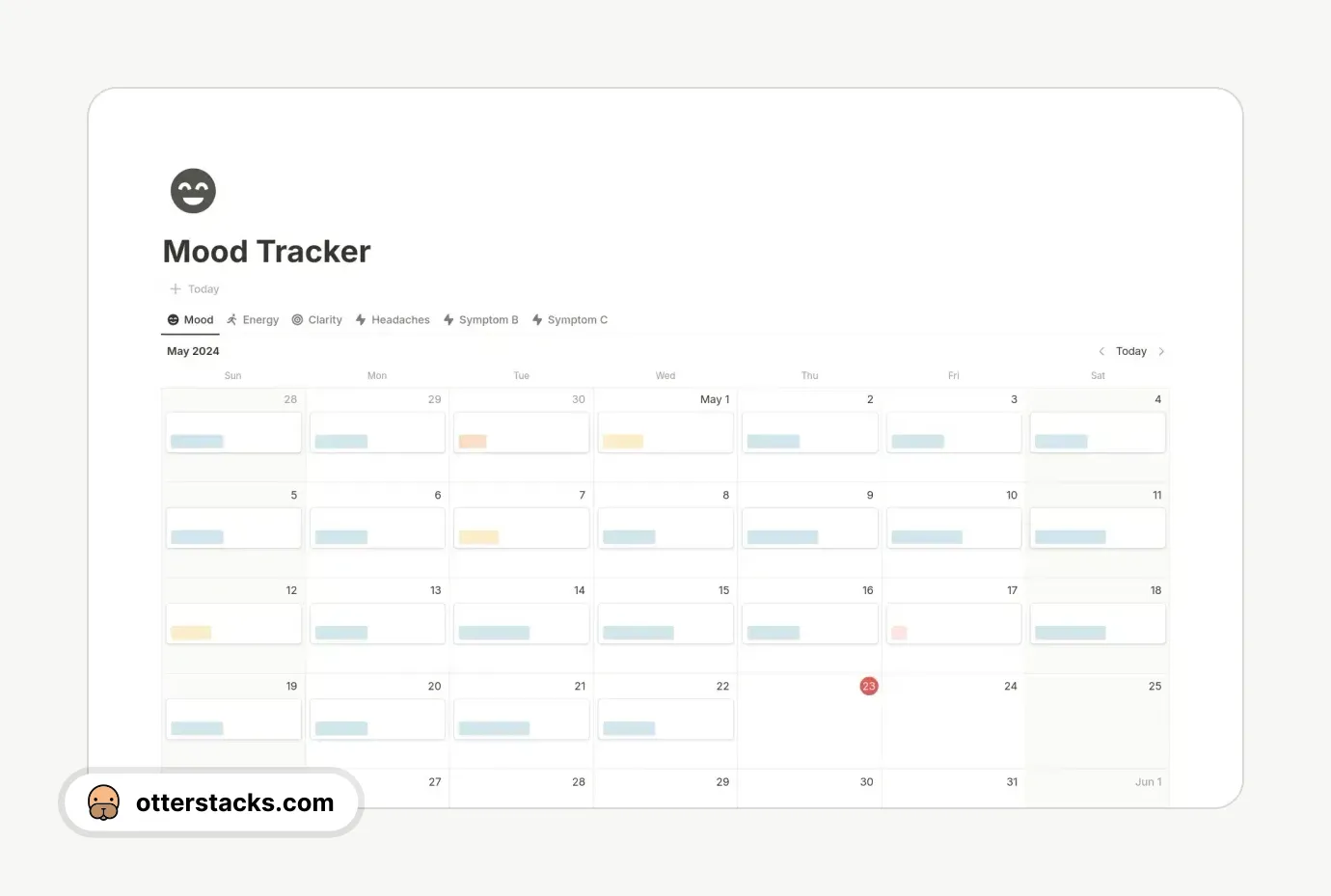 Notion template Mood Tracker