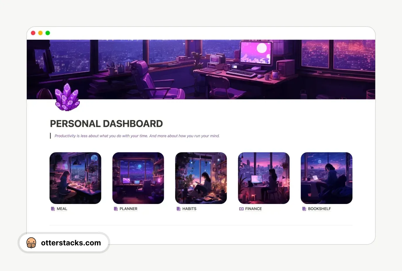 Notion template Personal Dashboard