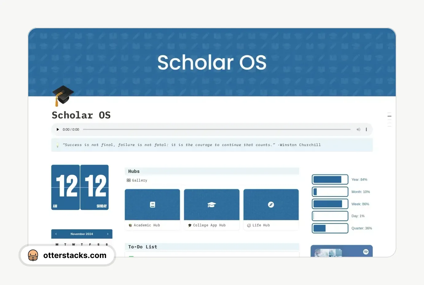 Notion template Scholar OS