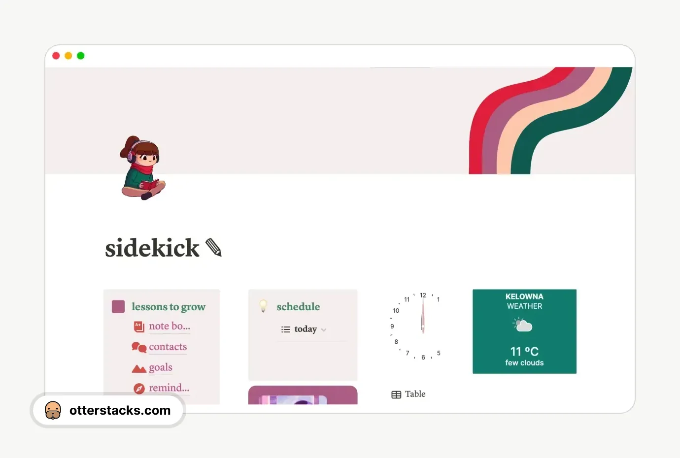 Notion template Sidekick