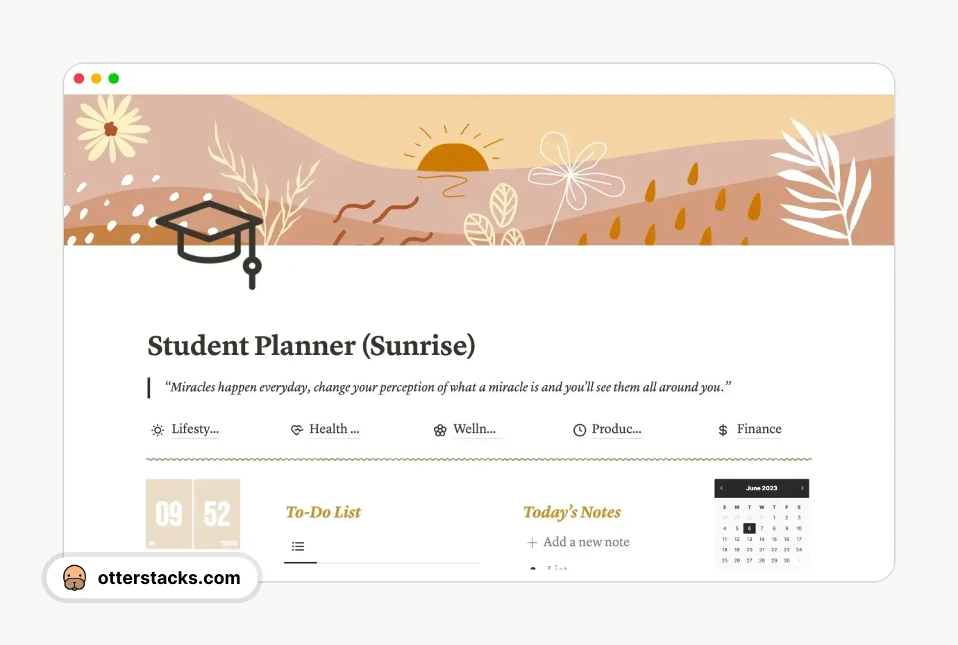 Notion template The Ultimate Student Planner