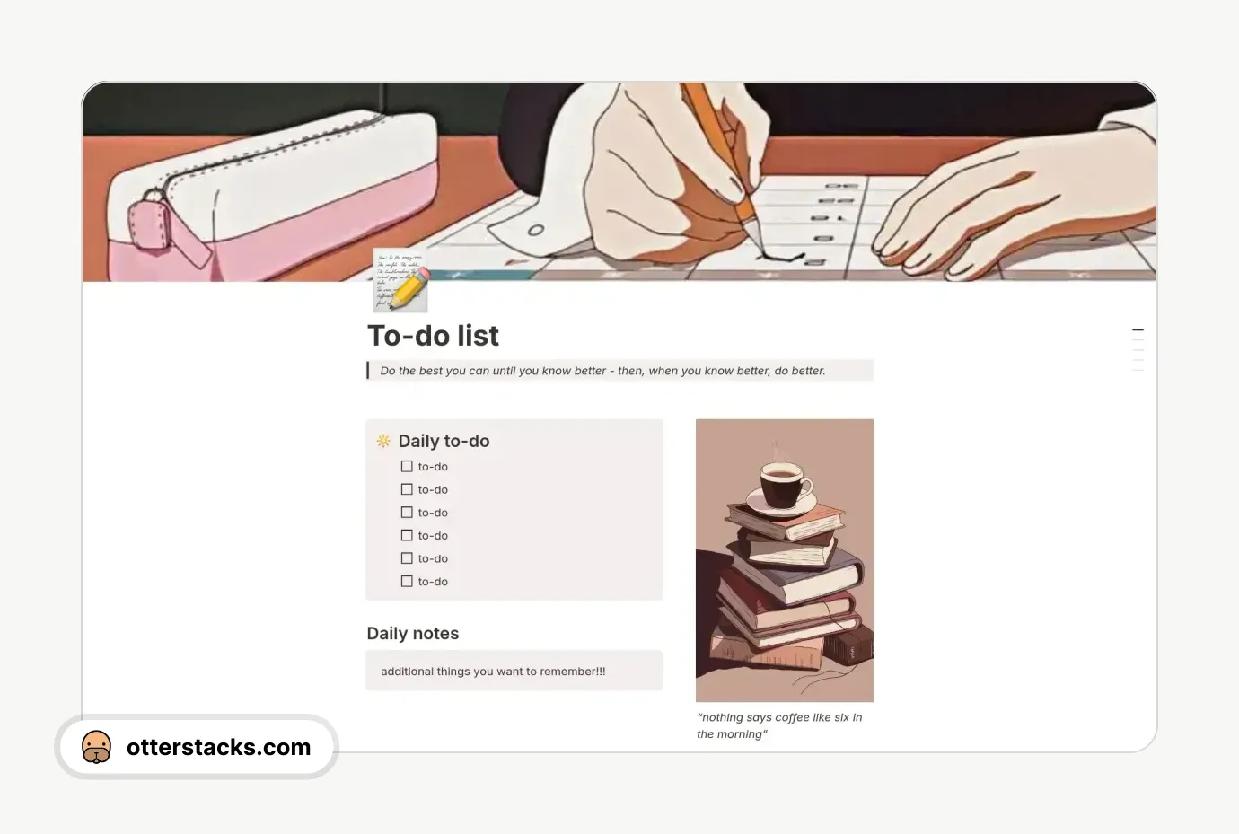 Notion template To do list