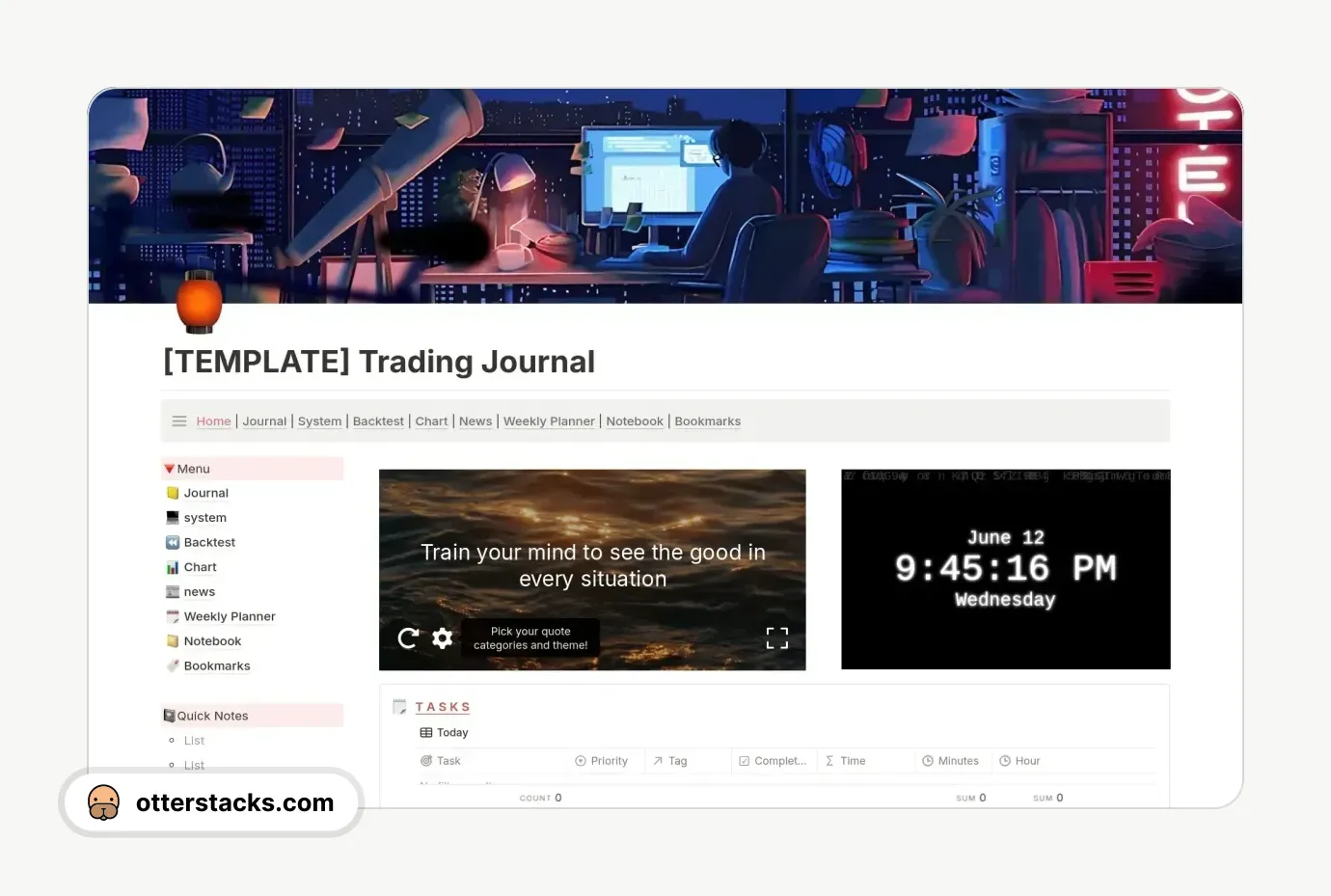 Notion template Trading Journal