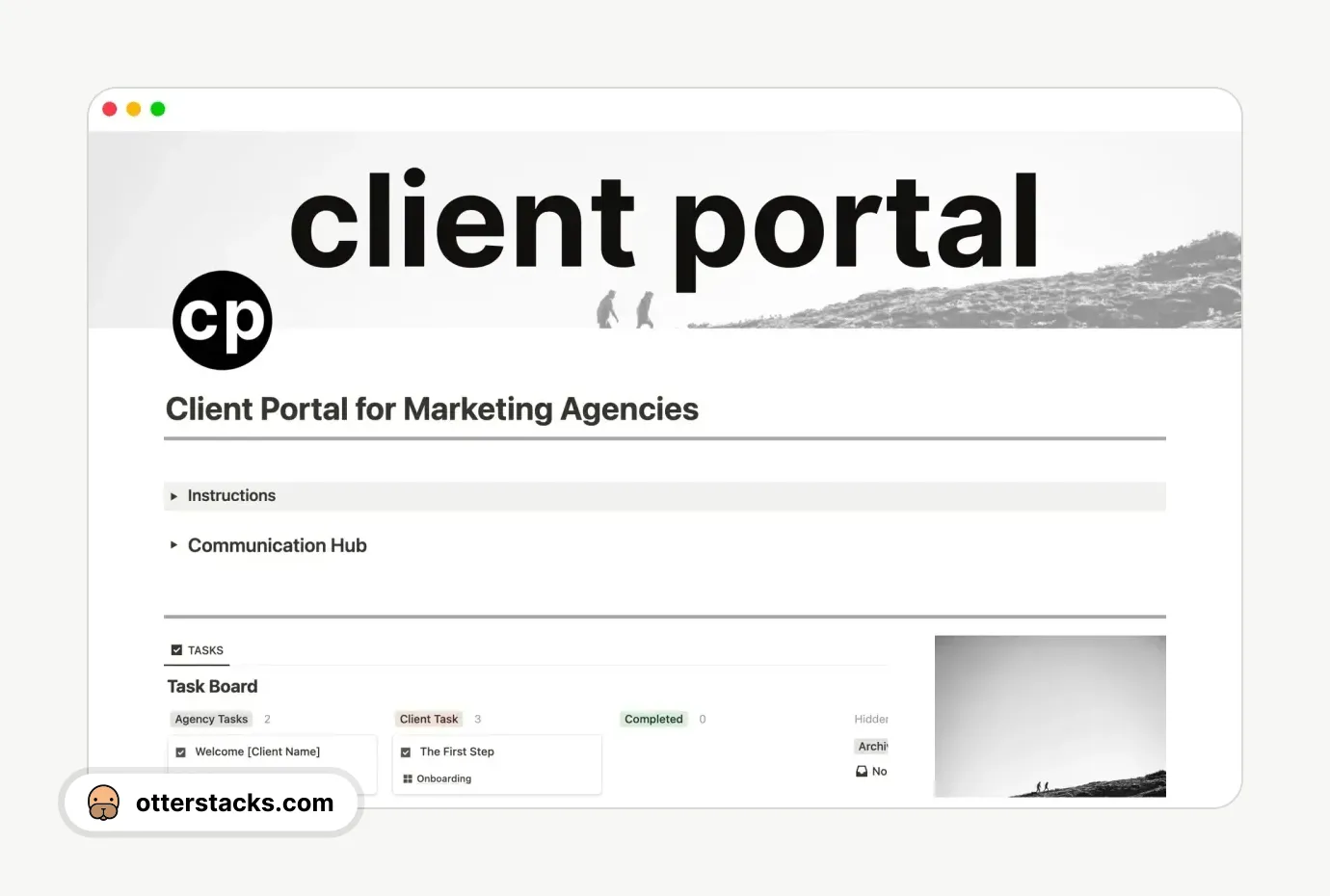 Notion template Ultimate Client Portal for Marketing Agencies