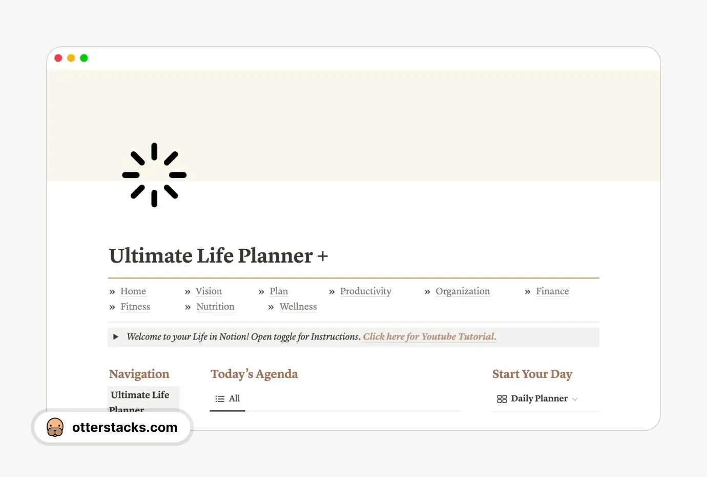 Notion template Ultimate Life Planner