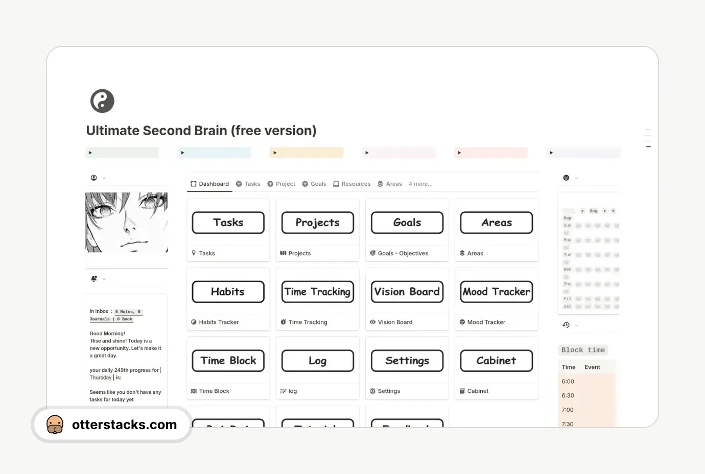 Notion template Ultimate Second Brain (base version) v1.2