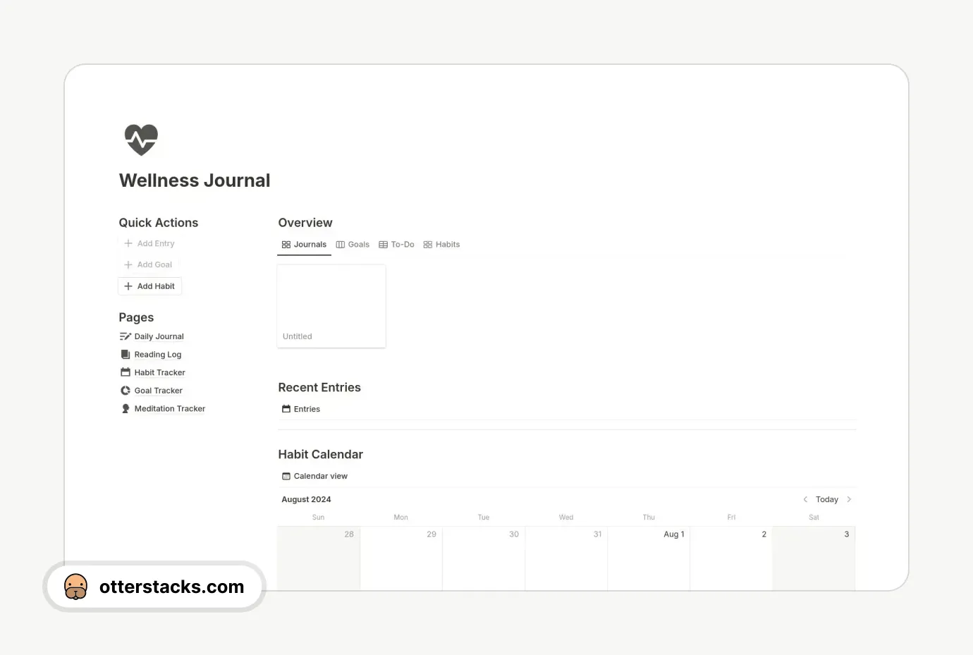 Notion template Ultimate Self-Wellness