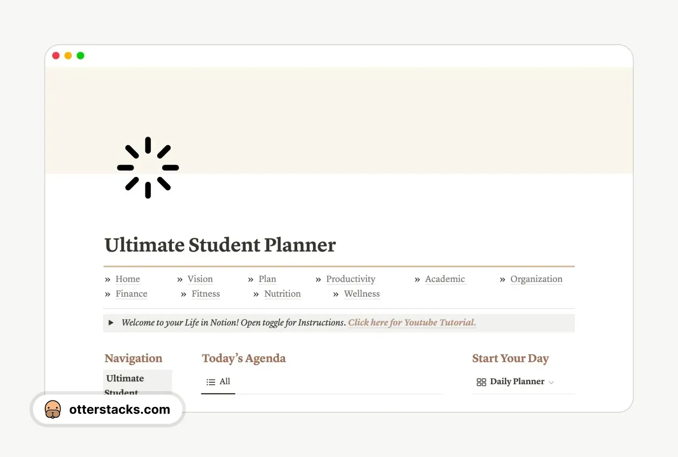 Notion template Ultimate Student Planner