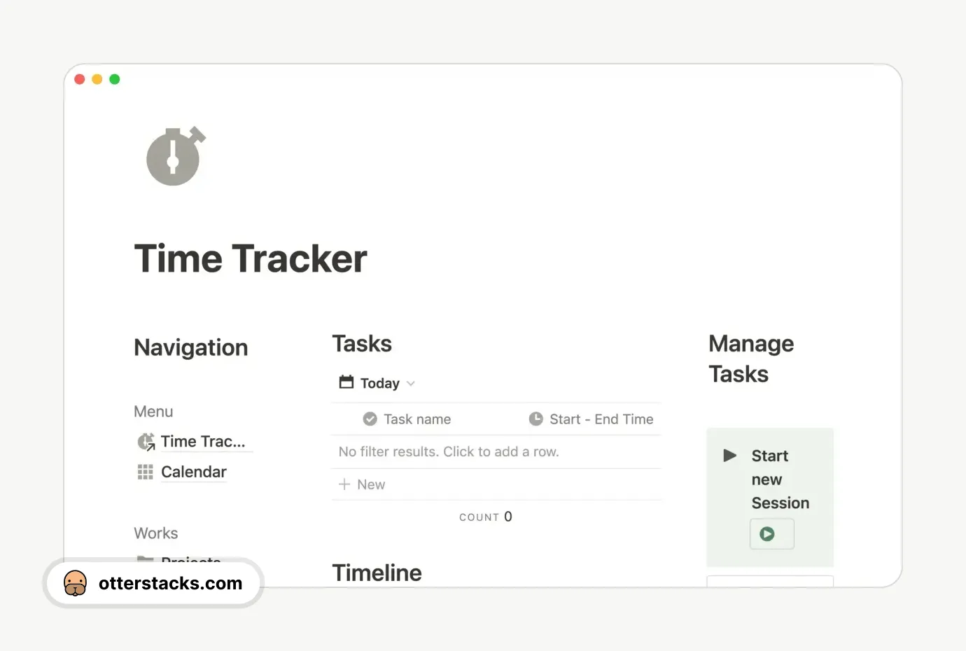 Notion template Ultimate Time Tracker